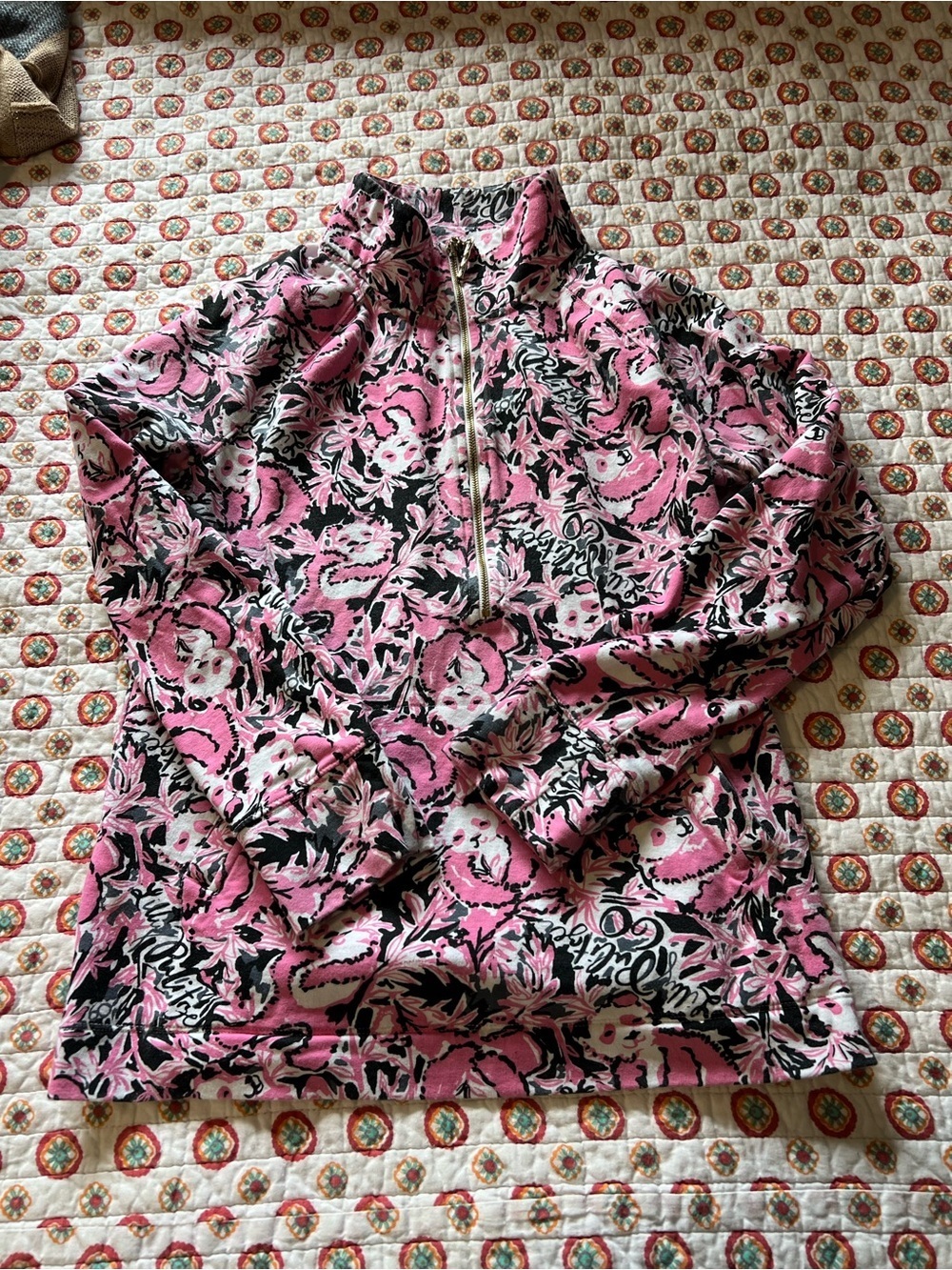 Lilly Pulitzer Baby Hanging with my Boo Women’s Quarter Zip Sweater size medium